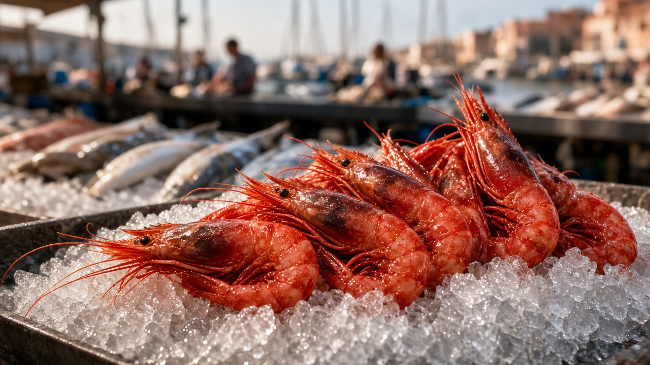 Crevettes rouges &agrave; la cri&eacute;e de D&eacute;nia